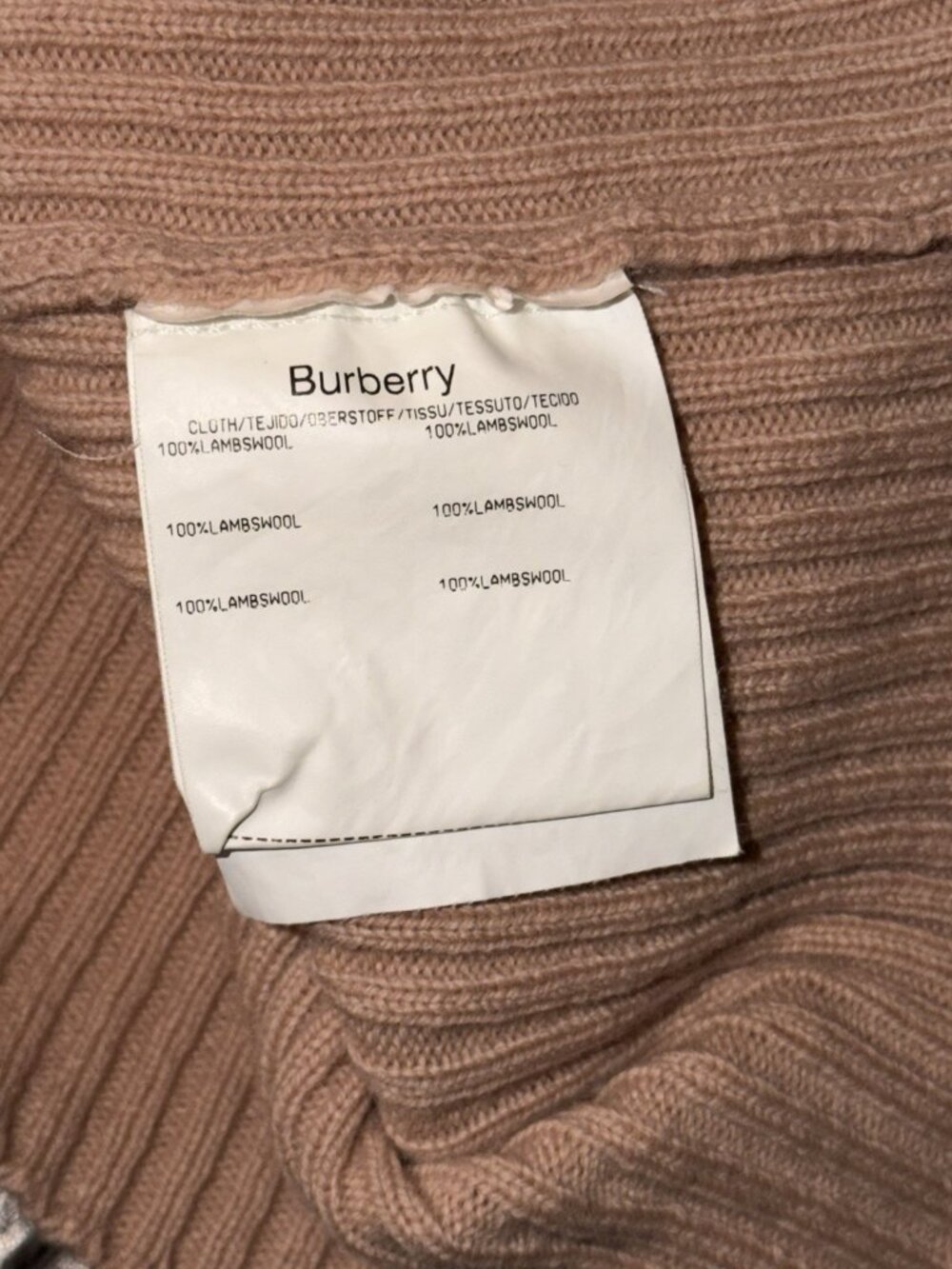 Burberry Fair Isle Lambswool Pastel Peach knit Pullover Sweater Corset Waist 44 - Picture 5 of 9